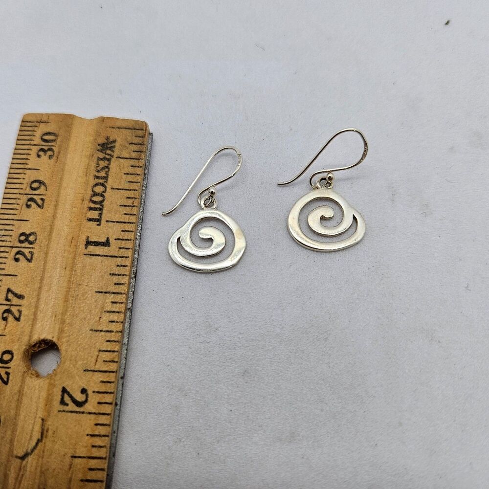 Boma Sterling Silver Dangle Earrings Spiral 925